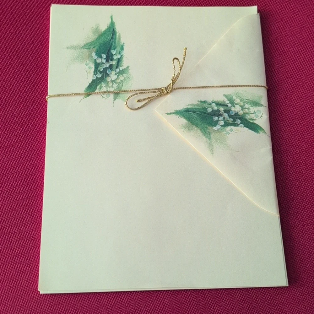 Vintage Montag Mead‎ Cumberland Lily of the valley Floral Stationery Set NIP